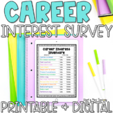 Career Interest Survey for Career Exploration - Printable 