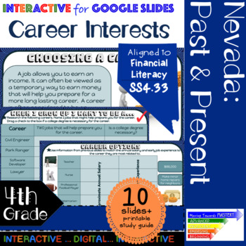 Preview of Career Interests Interactive for Nevada SS.4.33 using Google Slides