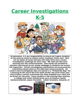 Preview of Career Investigations for Elementary Students