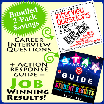 Preview of Career Job Interview Questions Student Character Response Scenarios Prep Guides