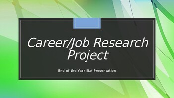 Preview of Career/Job Research Project