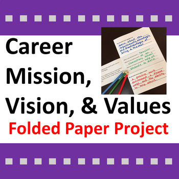 Preview of Career Mission and Vision and Values Activity