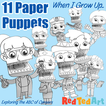 Preview of Career Paper Puppets - When I Grow Up Collection of Community Helper Craft
