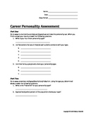 Career Personality Assessment Worksheet Activity