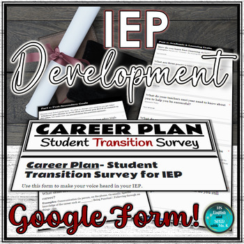 Preview of Career Plan | Student Transition Survey for IEP | Google Form Questionnaire