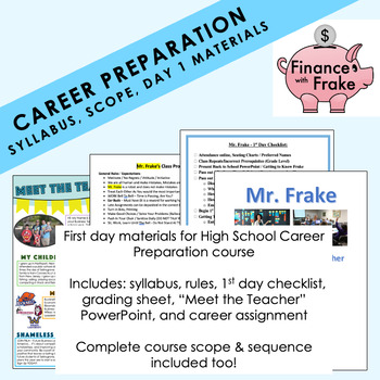 Preview of Career Preparation - Day 1 Materials and Scope/Sequence