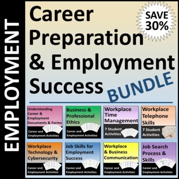 Preview of Career Preparation and Employment Job Skills Activities Bundle SAVE 30%