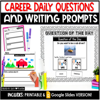 Preview of Career Question of the Day with Writing Prompts | Printable and Digital