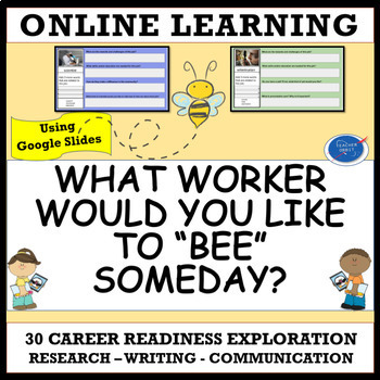 Preview of Career Readiness Exploration & Research & Writing | Digital Bee Themed   