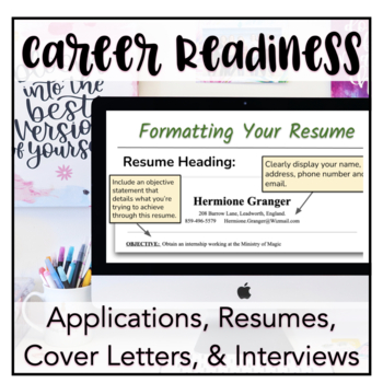 Preview of Career Readiness: Resume, Cover Letter, Applications, & Interviews (Digital)