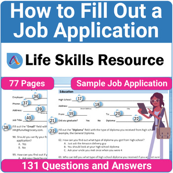 Preview of Job Application Students Practice Activity and Worksheet for Career Exploration