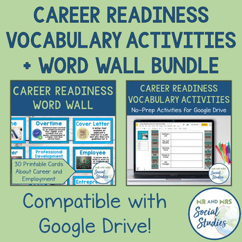Preview of Career Readiness Vocabulary Activity Set and Word Wall Bundle