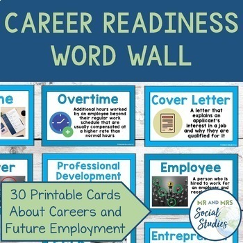 Preview of Career Readiness Word Wall | Career Exploration and Education