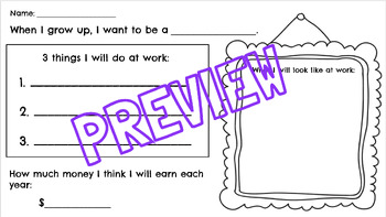 Preview of Career Readiness Worksheet: What Do You Want to Be When You Grow Up?