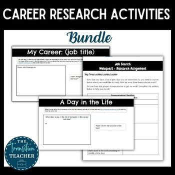 Preview of Career Research Activities Bundle
