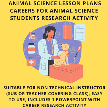 Preview of Career Research Animal Science Lesson Plan / Agricultural Education Lesson Plan