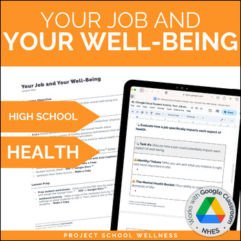 Preview of Career Research: How a Job Impacts Your Health | High School Health Curriculum