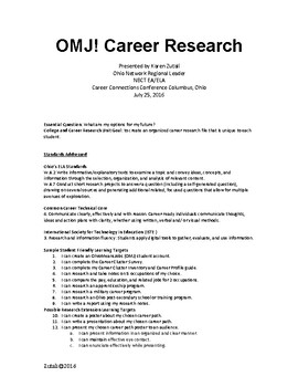 Preview of Career Research: Ohio Means Jobs K-12 UPDATED for 2020