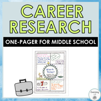 Preview of Career Research One Pager Activity for Middle School Career Day