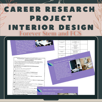 Preview of Career Research PowerPoint Project Interior Design -CTE