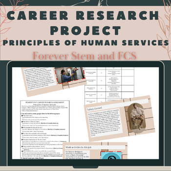 Preview of Career Research PowerPoint Project-Principles of Human Services CTE