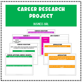 career research project teachers pay teachers