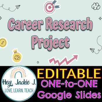 Preview of Career Research Project Avid Middle Junior High School Google Slides Editable!
