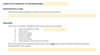 Preview of Career Research Project Guided Notes