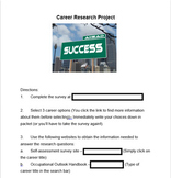 Career Research Project w/ Resume, Cover Letter, Job App: 