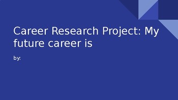 Preview of Career Research Project Template Modified