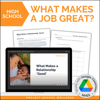 Preview of Career Research: What Makes a Job Good? | High School Health Curriculum