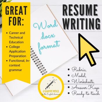 Preview of Career Resume Writing Handouts, Mini-Lessons, Rubrics (Editable Word .docx!)