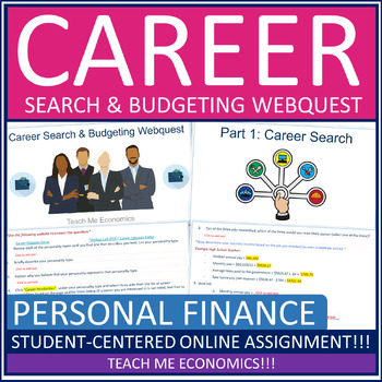 Preview of Career Search & Budgeting Personal Finance Economic Webquest Economics Worksheet