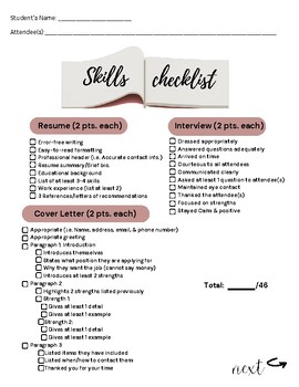 Preview of Career Skills Checklist