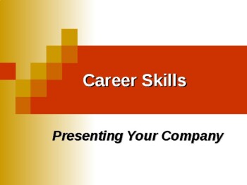 Preview of Career Skills No 3 ( Presenting Your Company )