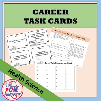 Preview of Career Task Cards for Health Science