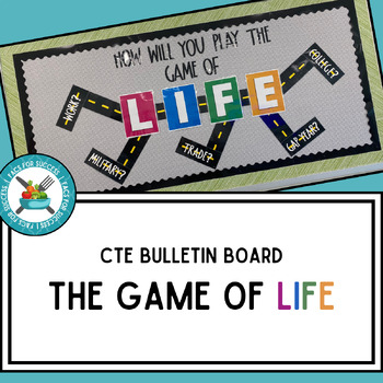 Preview of Career & Tech Education (CTE) Themed L I F E Board Game Bulletin Board