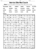Interview Word Search Activity for Career Exploration and 