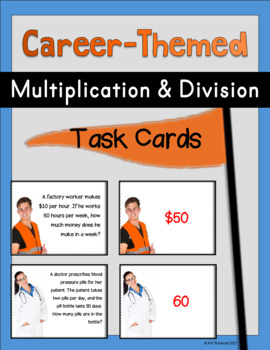 Preview of Career-Themed Multiplication and Division Task Cards