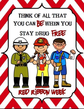 Career Themed Red Ribbon Week Posters and Activities by A Little TLC