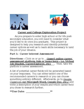 Preview of Career and College Exploration Project