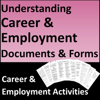Preview of Career and Employment Documents and Forms Student Worksheets