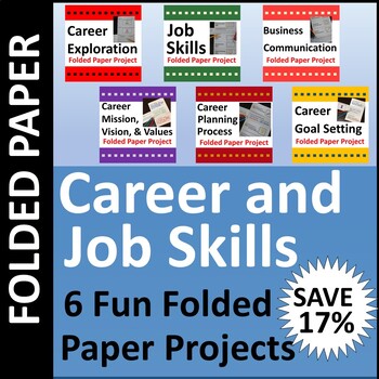 Preview of Career and Job Skills Folded Paper Project Activities Bundle SAVE 17%