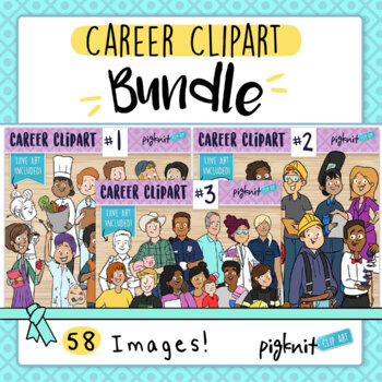 Preview of Career clipart bundle of 58 community helper images
