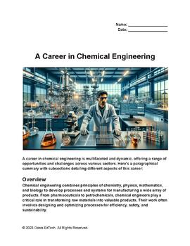 Preview of Career in Chemical Engineering Worksheet
