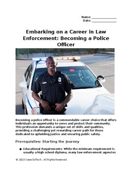 Preview of Career in Law Enforcement: Becoming a Police Officer Worksheet