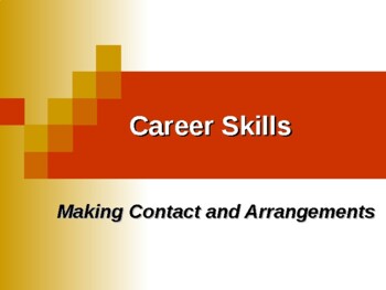 Preview of Career skills No 2 ( Making Contact and Arrangements )