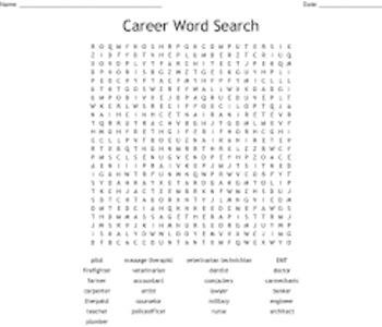 Preview of Career wordsearch