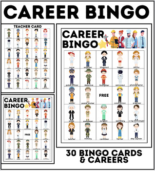 Preview of Careers Bingo | 30 Careers and Jobs | 30 Bingo Cards