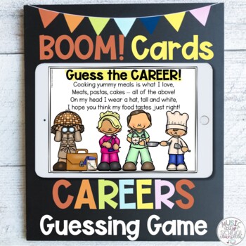 Preview of Careers & Community Helpers Guessing Game BOOM Cards™  for Distance Learning
